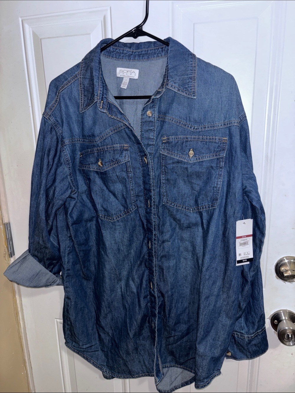 sofia by sofia vergara Dark Blue Denim Shirt Jacket